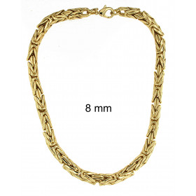 Necklace round Kings Royal Byzantine Chain Gold Plated 6 mm 75 cm