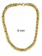 Necklace round Kings Royal Byzantine Chain Gold Plated 6 mm 75 cm