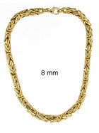 Collier chaine royal byzantin rond plaqué or 6 mm 75 cm