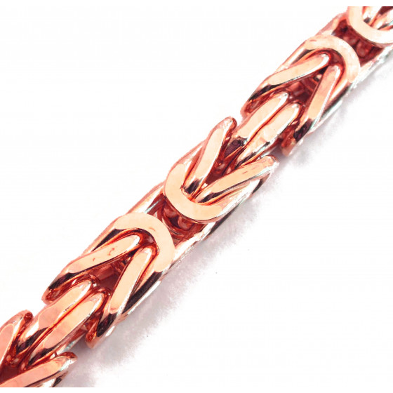 Collana catena Bizantina placcata oro rosa 5 mm 60 cm