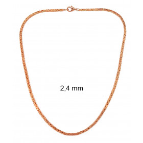 Collana catena Bizantina placcata oro rosa 5 mm 60 cm