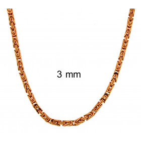 Collana catena Bizantina placcata oro rosa 5 mm 60 cm