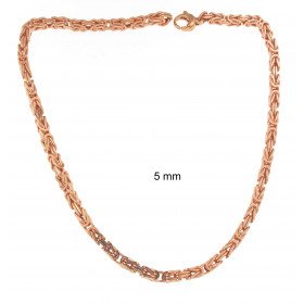 Collana catena Bizantina placcata oro rosa 5 mm 60 cm