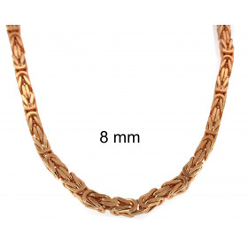Collana catena Bizantina placcata oro rosa 5 mm 60 cm