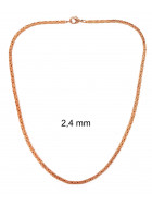 Collana catena Bizantina placcata oro rosa 5 mm 60 cm