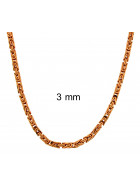Collana catena Bizantina placcata oro rosa 5 mm 60 cm