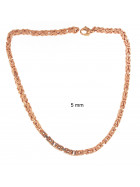 Collana catena Bizantina placcata oro rosa 5 mm 60 cm