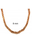 Collana catena Bizantina placcata oro rosa 5 mm 60 cm
