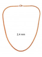 Collana catena Bizantina oro rosa doublé 6 mm 100 cm