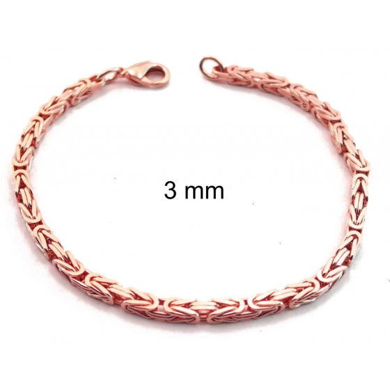 Bracelet Royale Byzantine Chaine plaqué or rose ou Doublé