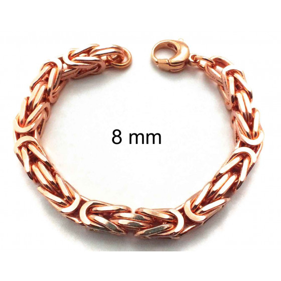 Bracelet Kings Byzantine Chain Rosegold Plated or Doublé