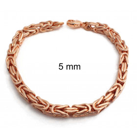 Bracelet Kings Byzantine Chain Rosegold Doublé 5 mm 20 cm