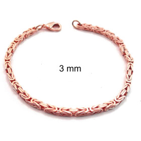 Bracciale Bizantina Chaine oro rosa doublé 8 mm 19 cm