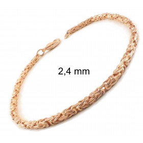 Bracelet Kings Byzantine Chain Rosegold Doublé 10 mm 29 cm