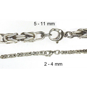 Königskette versilbert 2,4 mm breit, 40cm lang