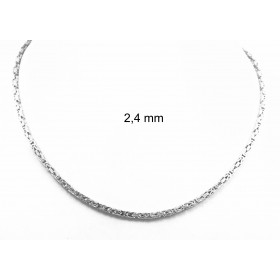 Necklace Byzantine Chain Silver Plated 7 mm 75 cm