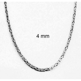 Collar cadena Bizantina plateada 7 mm 75 cm