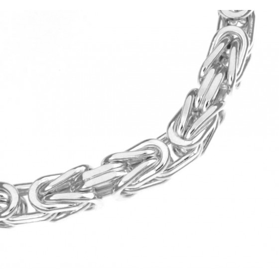 Collar cadena Bizantina plateada 8 mm 60 cm