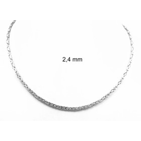 Collana catena Bizantina placcata argento 8 mm 60 cm