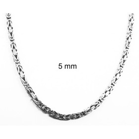 Collana catena Bizantina placcata argento 8 mm 60 cm