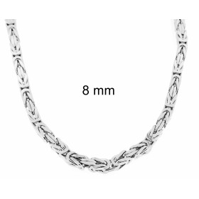 Collana catena Bizantina placcata argento 8 mm 60 cm