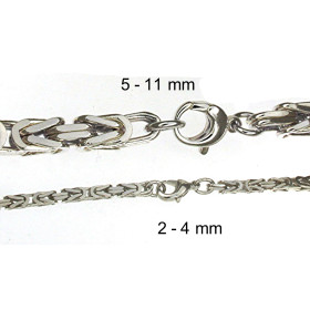 Collana catena Bizantina placcata argento 8 mm 60 cm