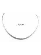 Collana catena Bizantina placcata argento 8 mm 60 cm