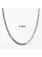 Collana catena Bizantina placcata argento 8 mm 60 cm