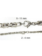 Königskette versilbert 8 mm breit, 60cm lang