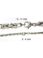 Collier chaine Royale Byzantine plaqué argent 11 mm 80 cm