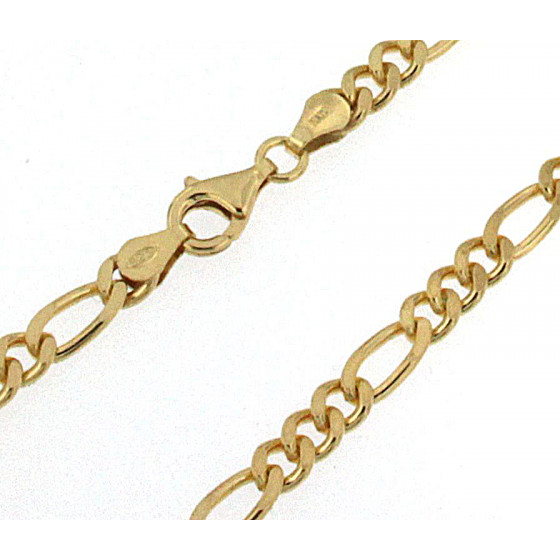 Collana Figaro 925 argento massiccio placcata 18k oro catena pendente