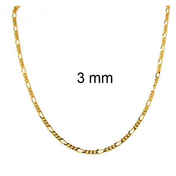 Figaro Chain Necklace Sterlingsilver 18k Gold Plated
