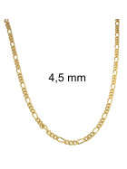 Figaro Chain Necklace Sterlingsilver 18k Gold Plated