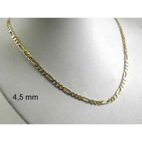 Collana catena Figaro 925 argento placcata 18k oro 3 mm 40 cm oumo donna catena pendente