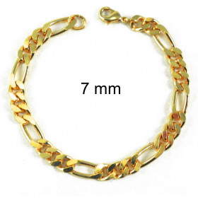 Bracelet chaine Figaro plaqué or ou doublé