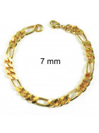 Bracelet Figaro Chain Gold Doublé 7 mm 25 cm