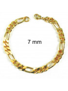 Bracelet chaine Figaro or doublé 13 mm 25 cm