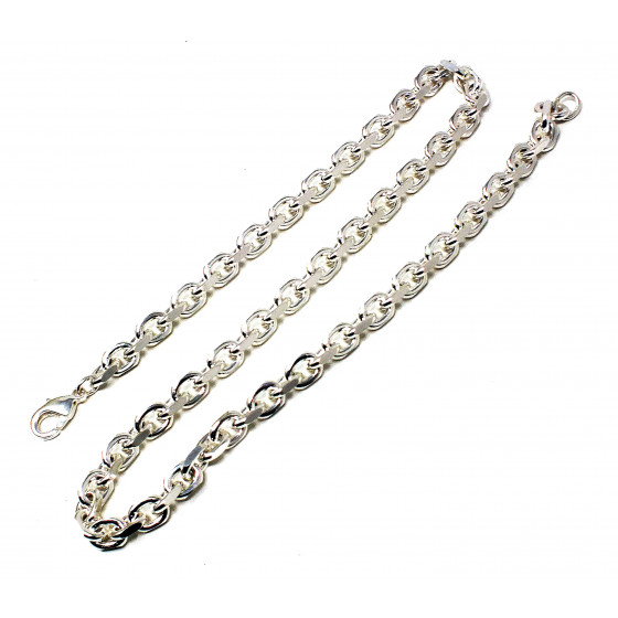 Collier chaine ancre plaqué argent 6 mm 50 cm