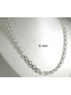 Collier chaine ancre plaqué argent 6 mm 50 cm