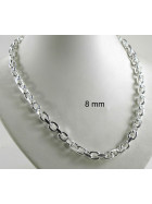 Necklace Anchor Chain Silver Plated 6 mm 50 cm