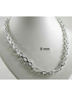 Collier chaine ancre plaqué argent 6 mm 50 cm