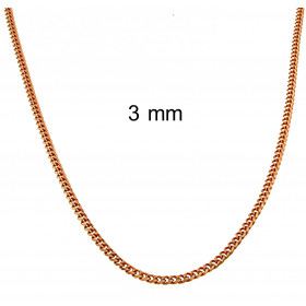 Collier chaine gourmette 18ct or rose doublé ou...