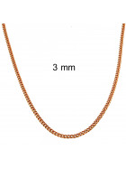 Curb Chain Necklace rosegold plated 16,5 mm 100 cm