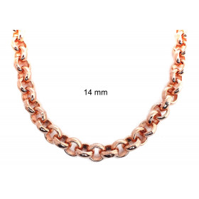 Collar cadena Rolò chapada en 18ct oro rosa 4 mm, 40cm