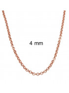 Collana catena Rolò placcata 18ct oro rosa 5,6 mm, 42cm