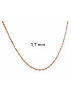 Necklace Coffee Bean Chain Rose Gold Plated 3,7 mm 40 cm