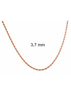 Collier chaine Grain de café  plaqué 18ct or rose 7 mm, 60cm