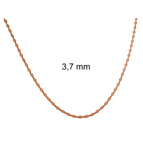 Necklace Coffee Bean Chain Rose Gold Doublé 10 mm 100 cm