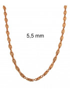 Collar cadena Marina oro rosa doublé 10 mm, 100cm