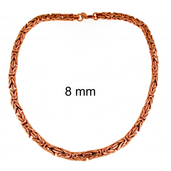 Collana catena bizantina rotonda placcata oro rosa o doublé